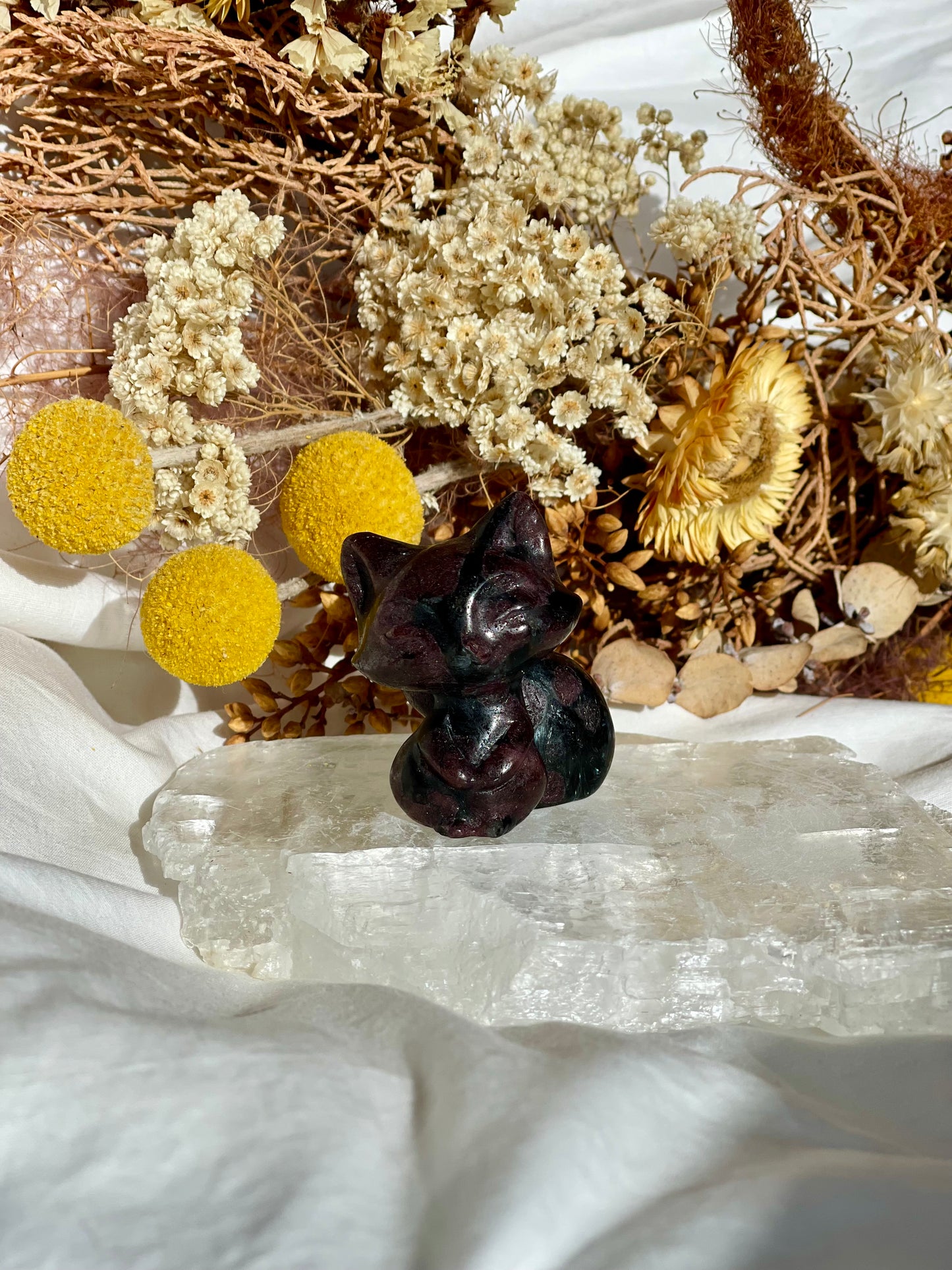 Garnet / Astrophyllite Fox