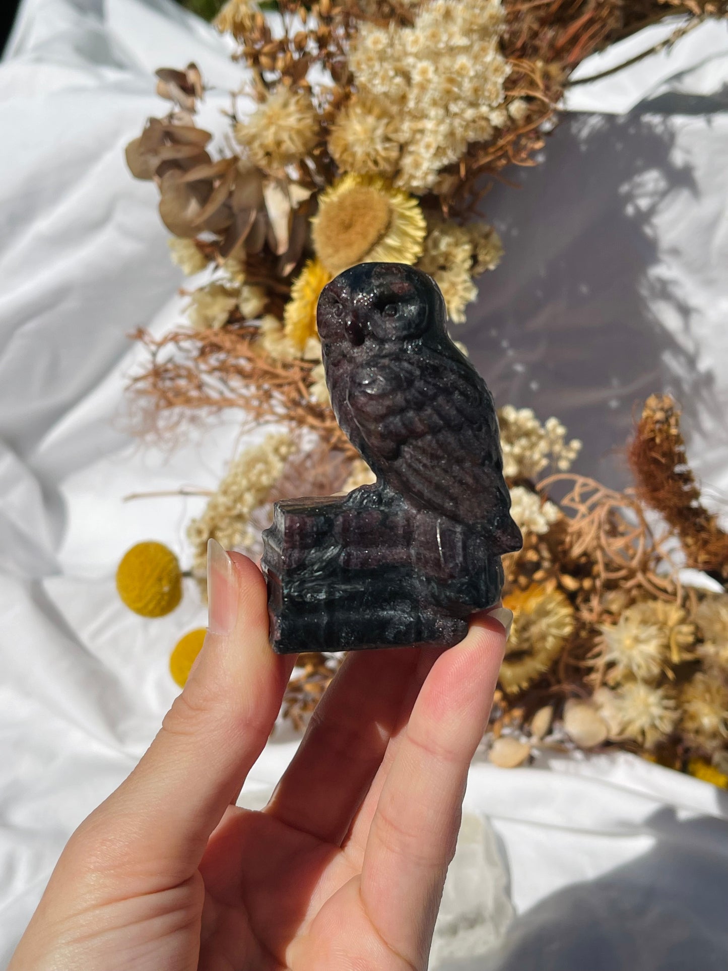 Garnet Astrophyllite Owl #1