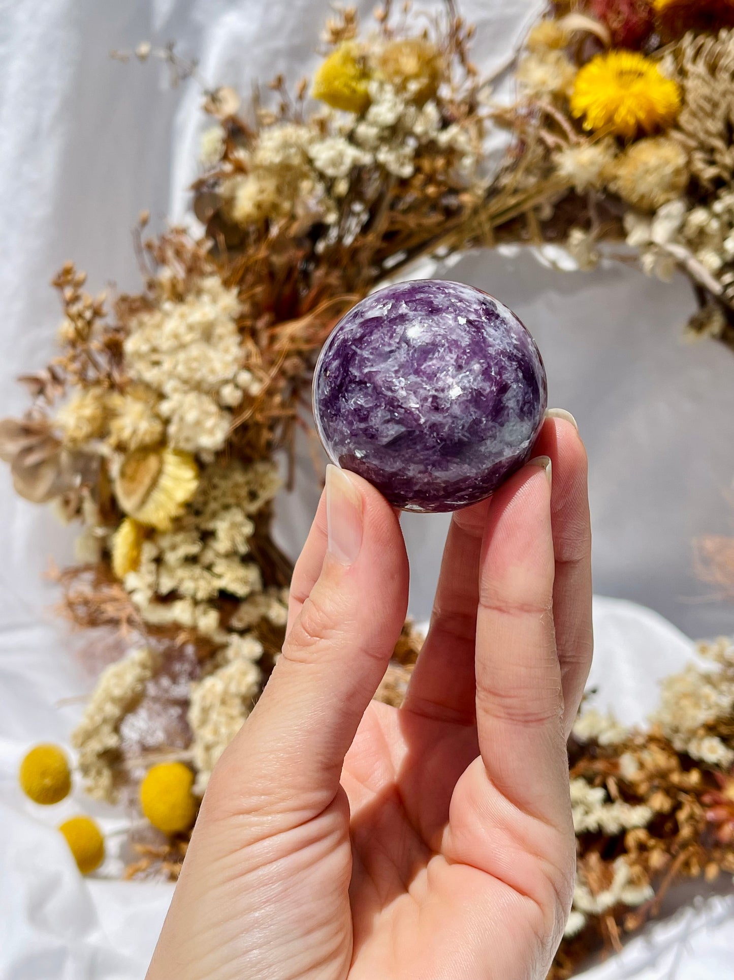 Gem Lepidolite Sphere #1