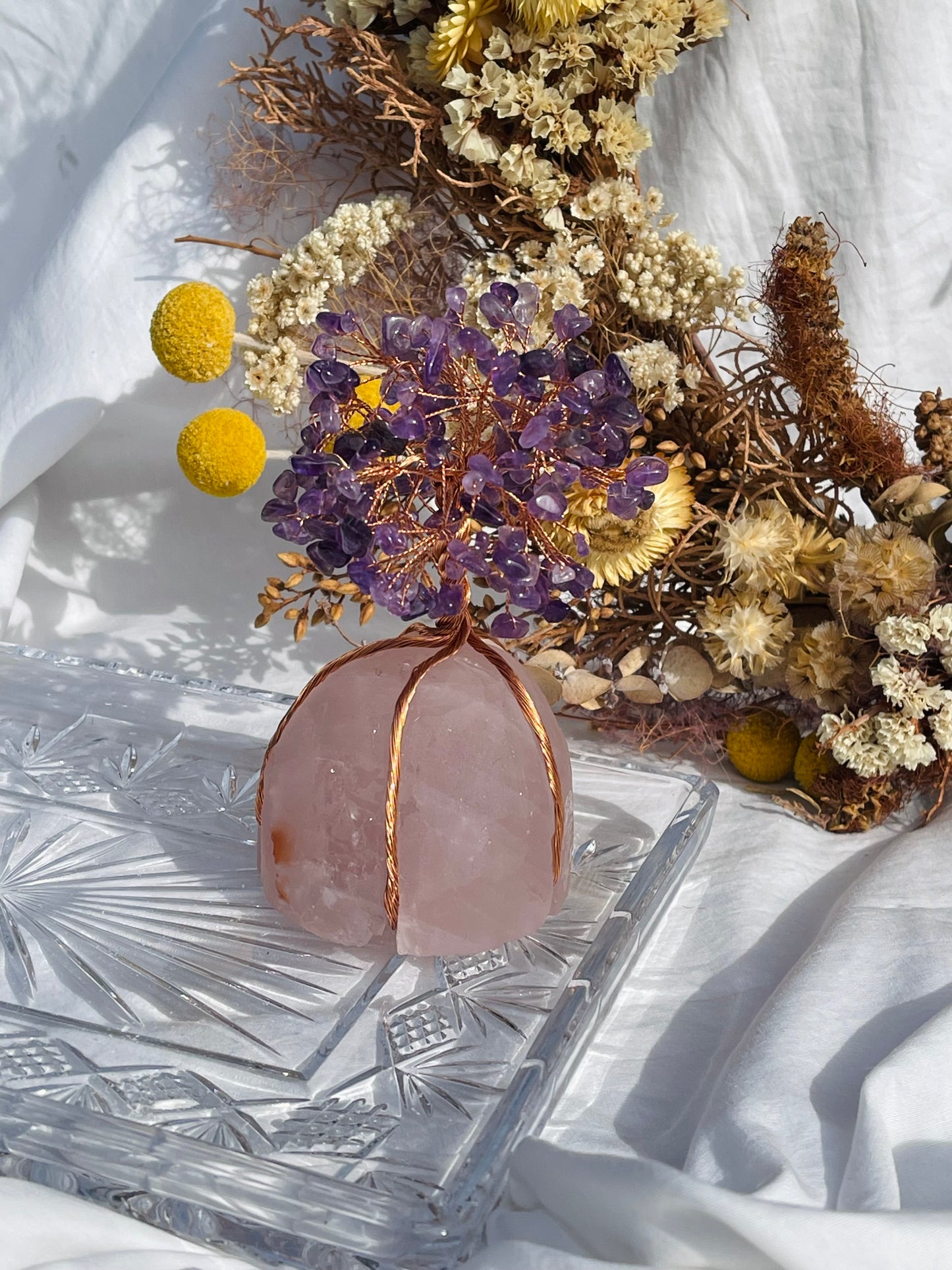 Amethyst | Rose Quartz Tree #1