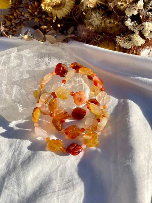 Carnelian Flower Bracelet