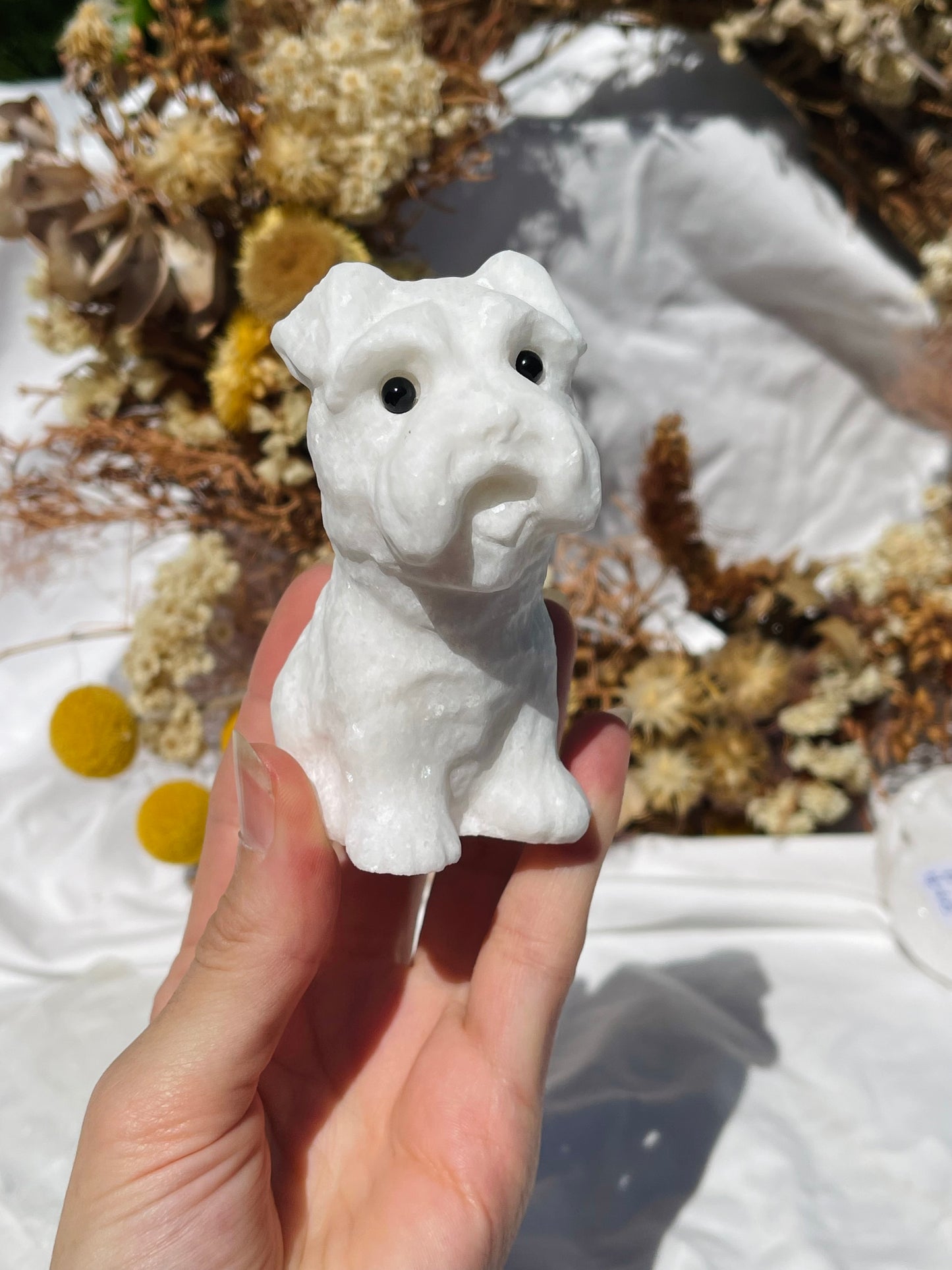 White Jade Scottie Dog