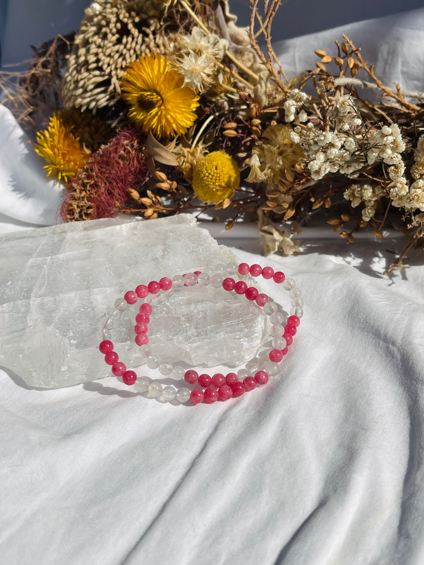 Rhodonite & Quartz Bracelet