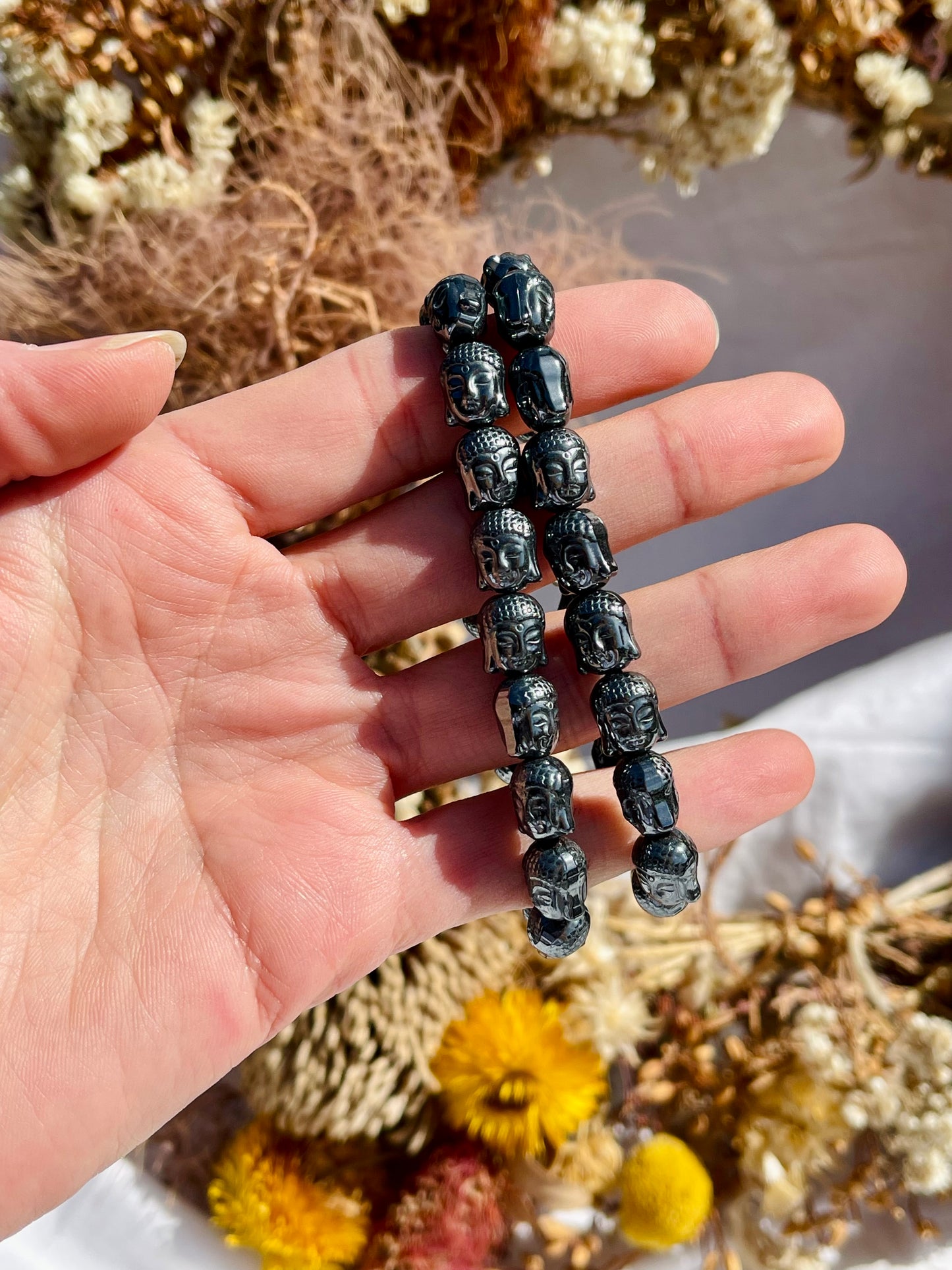 Hematite Buddha Bracelet