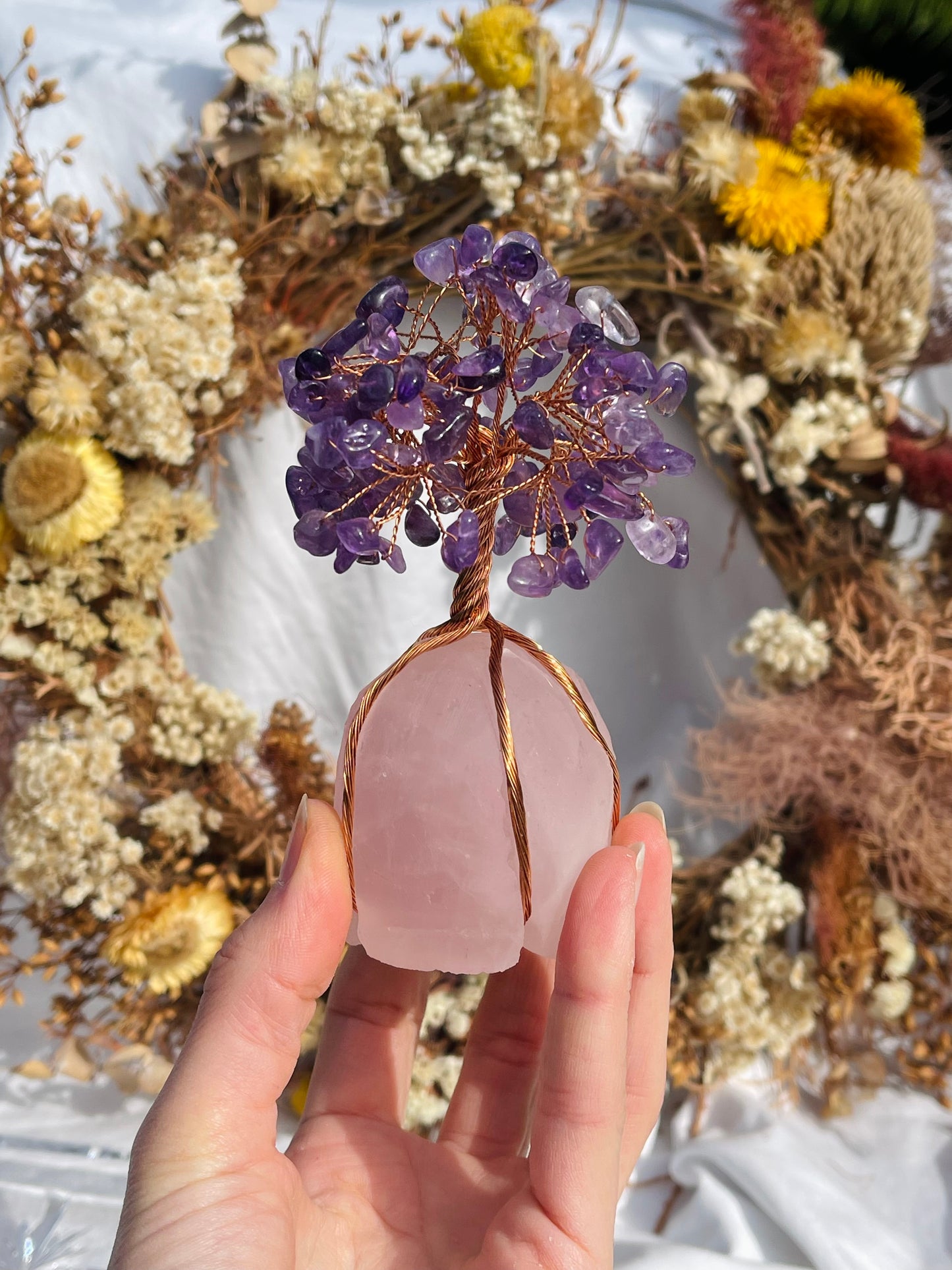 Amethyst | Rose Quartz Tree Small #2