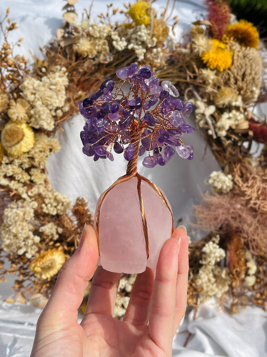 Amethyst | Rose Quartz Tree Small #2