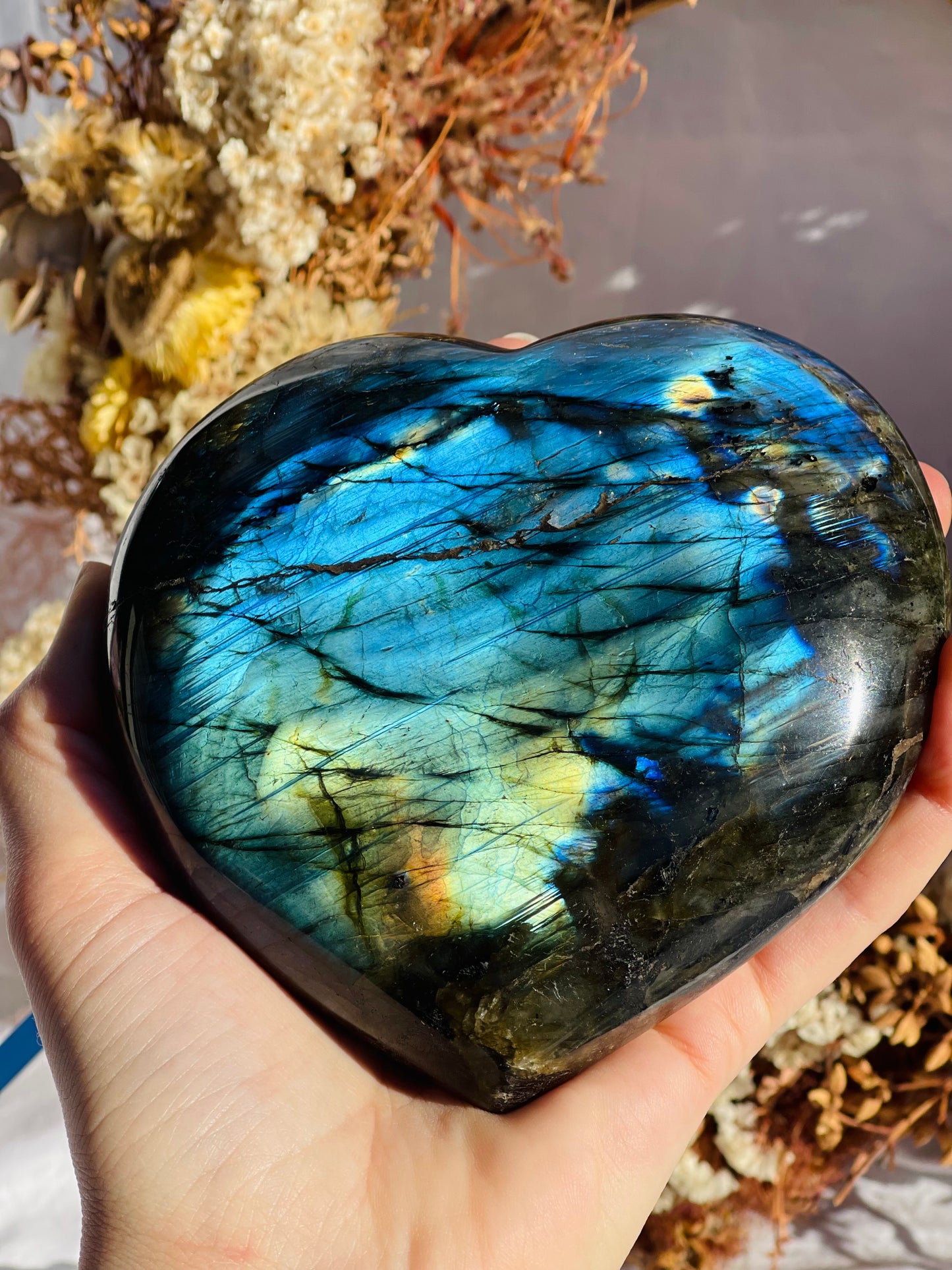 Labradorite Heart