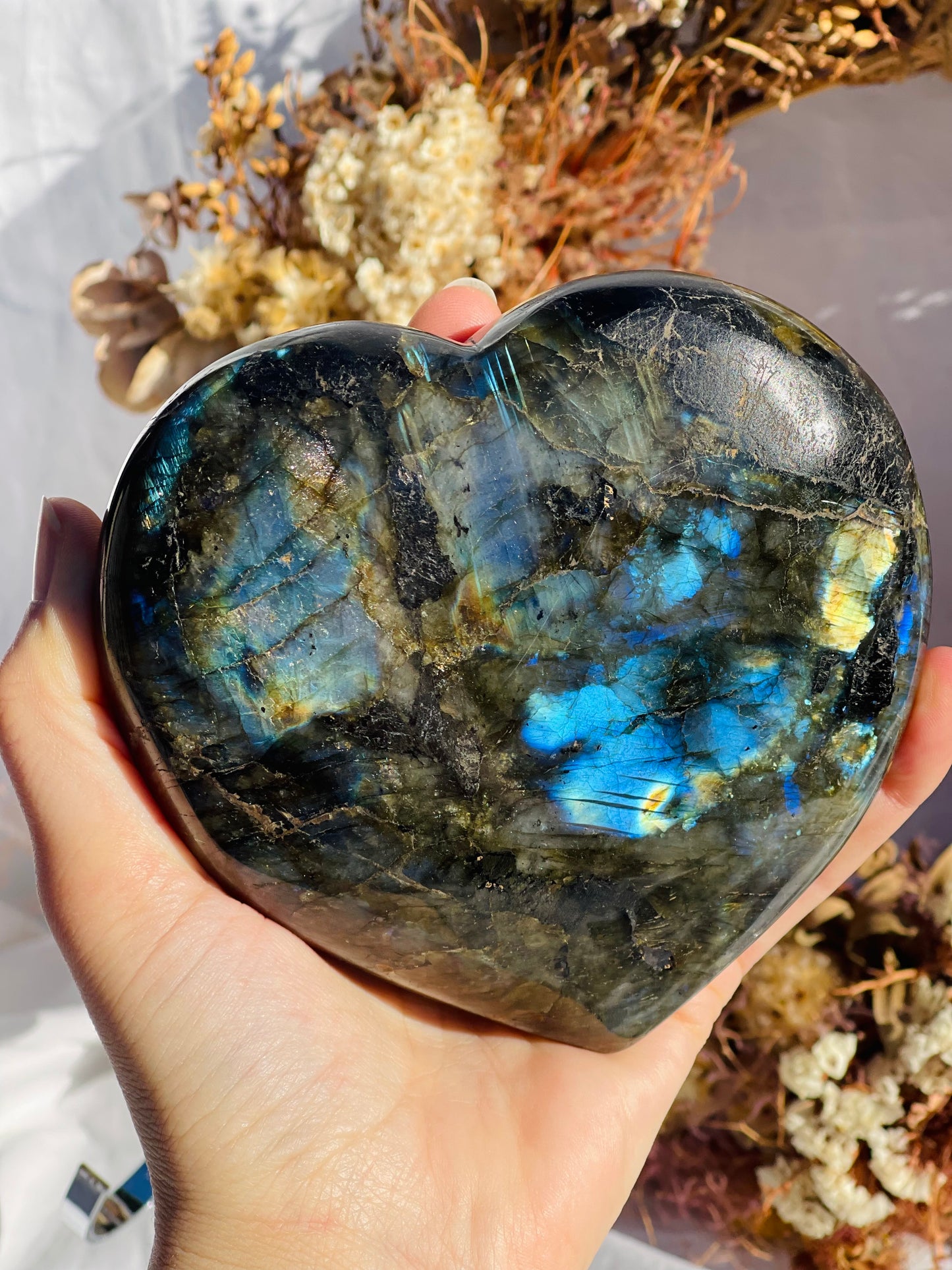 Labradorite Heart