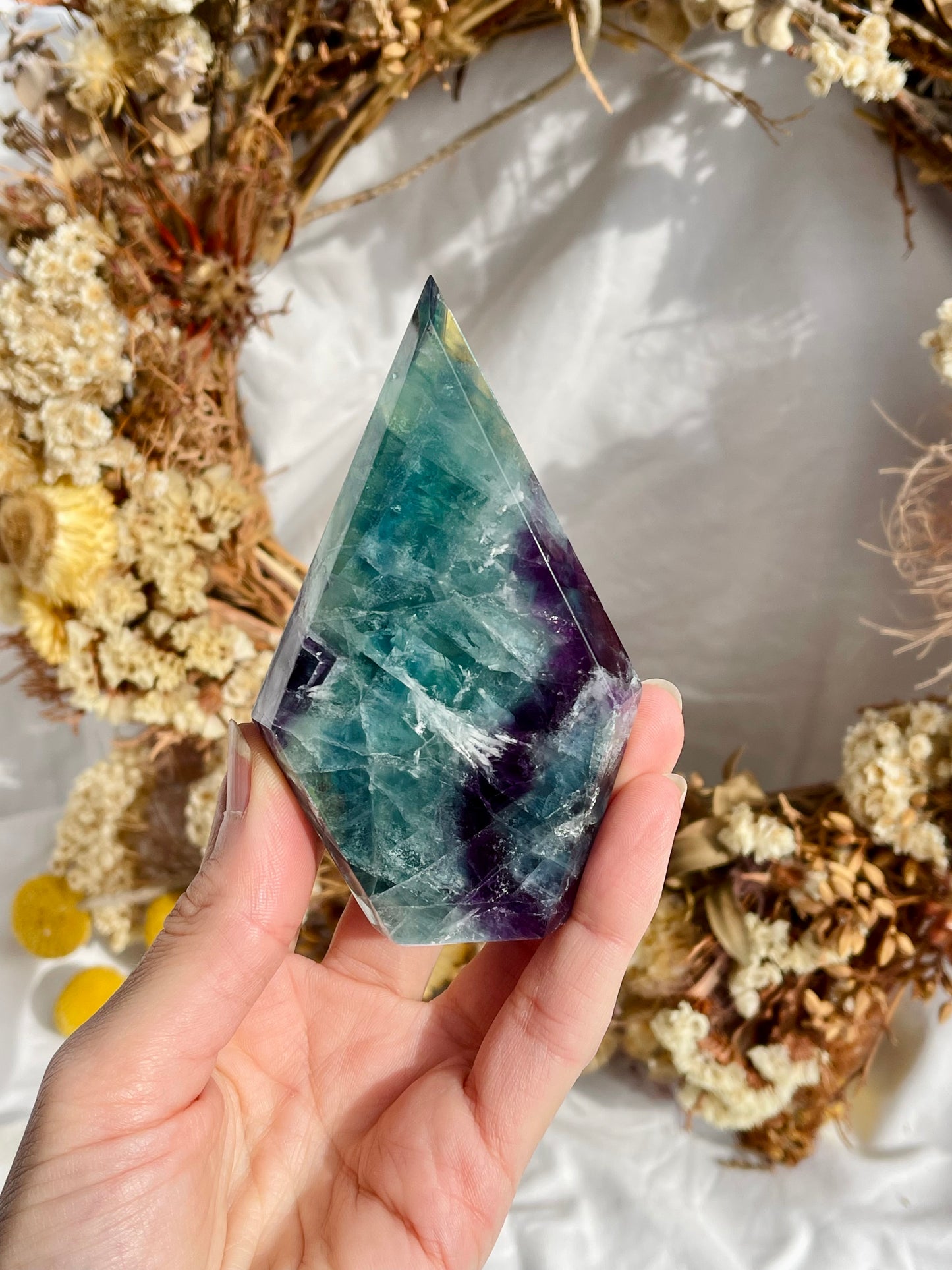 Rainbow Fluorite Diamond Point #3