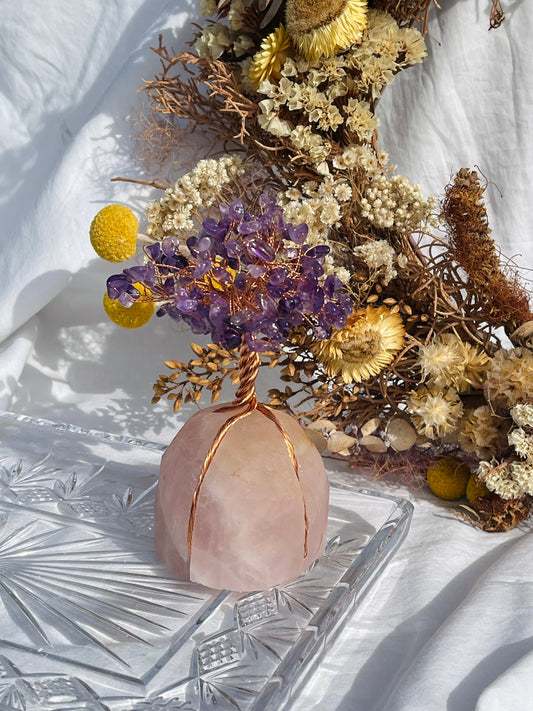 Amethyst | Rose Quartz Tree #2
