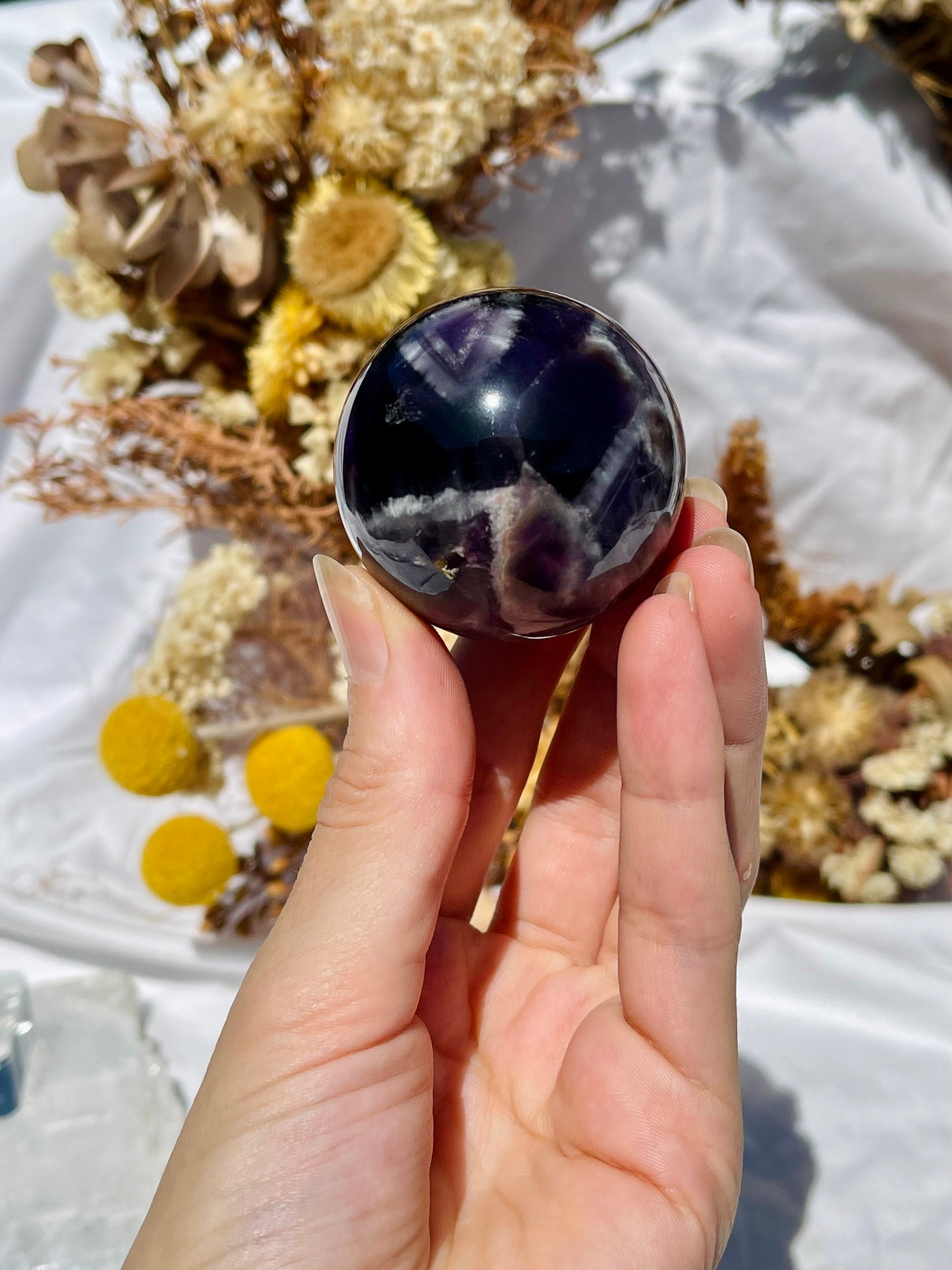 Chevron Amethyst Sphere