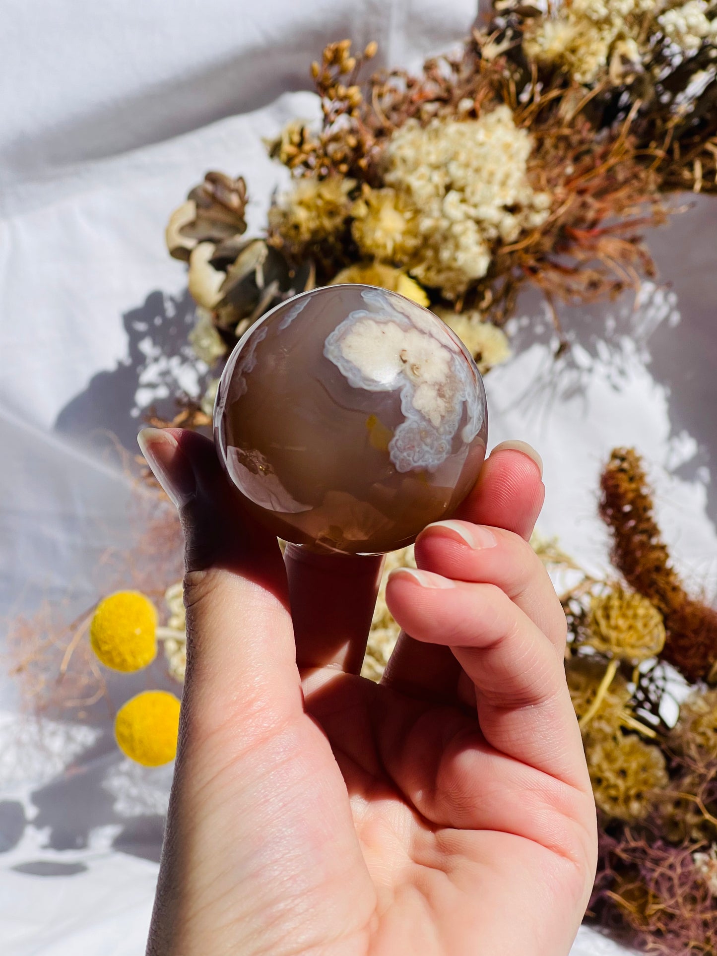 Flower Agate Sphere