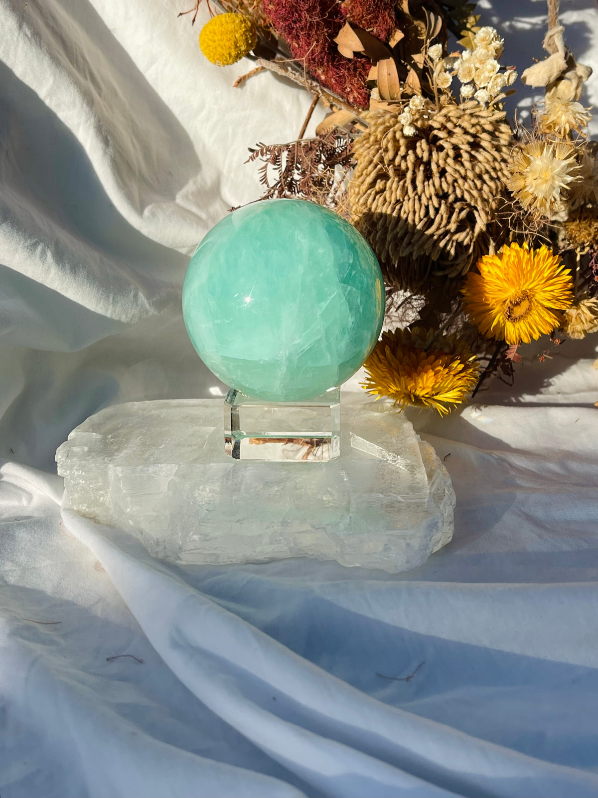 Green Fluorite Sphere