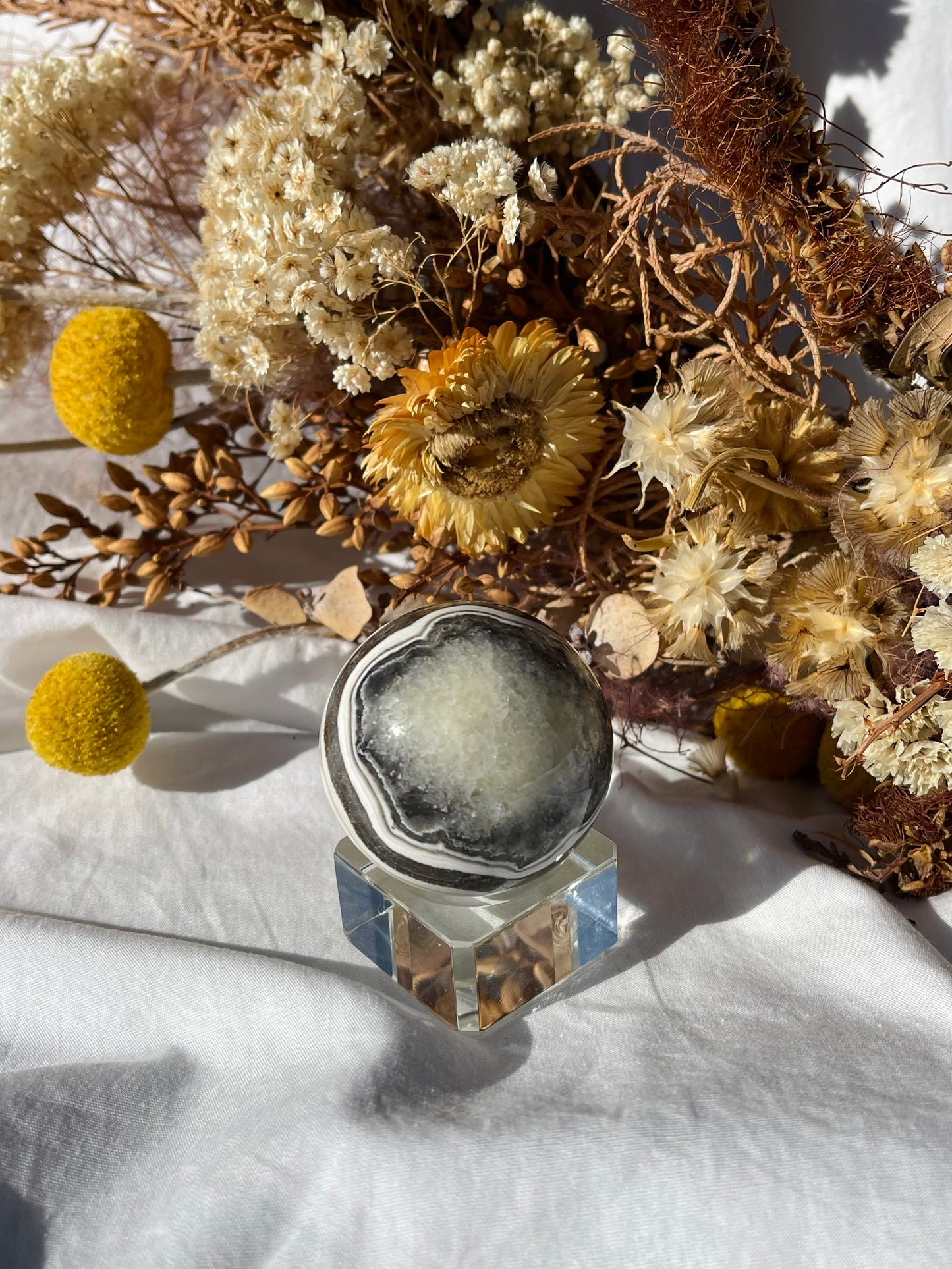 Yellow Zebra Calcite Sphere #2