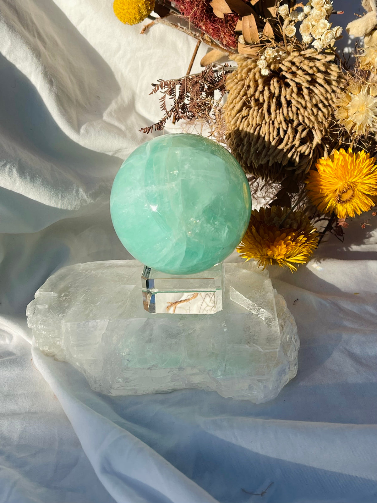 Green Fluorite Sphere