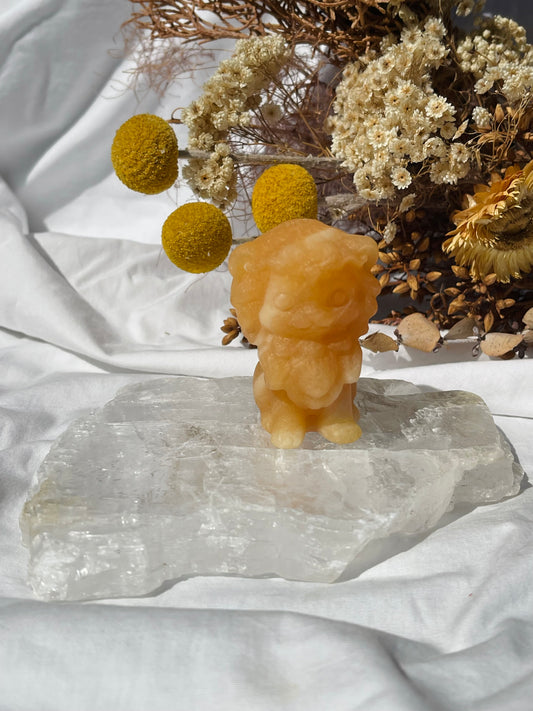 Orange Calcite Baby Lion