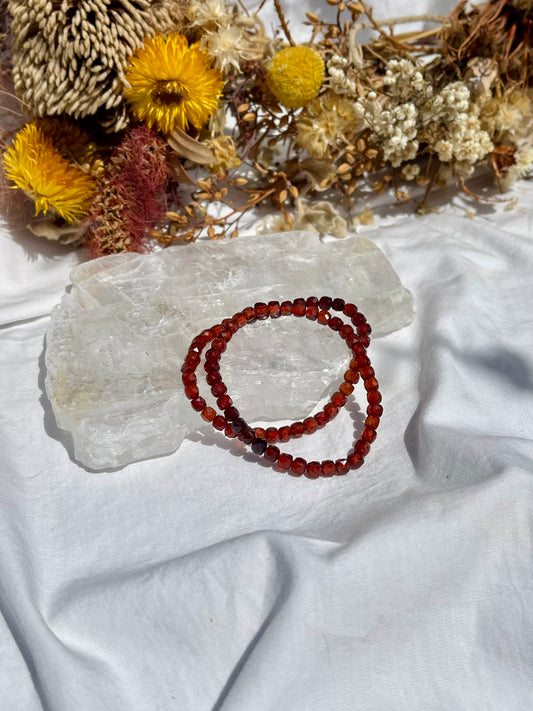 Orange Garnet Facet Bracelet