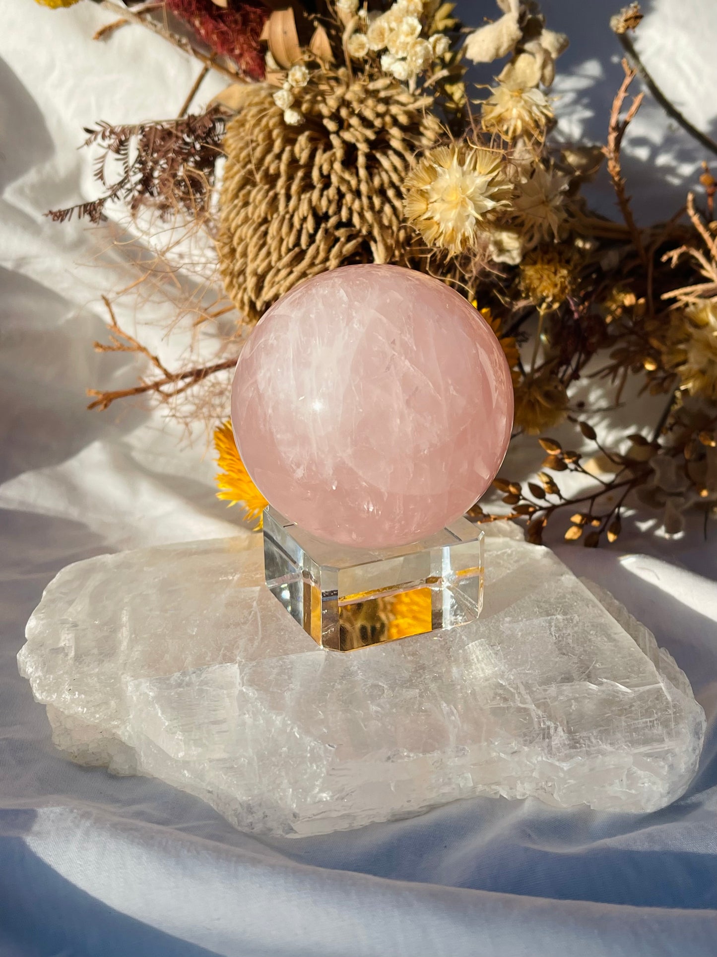 Star Rose Quartz Sphere