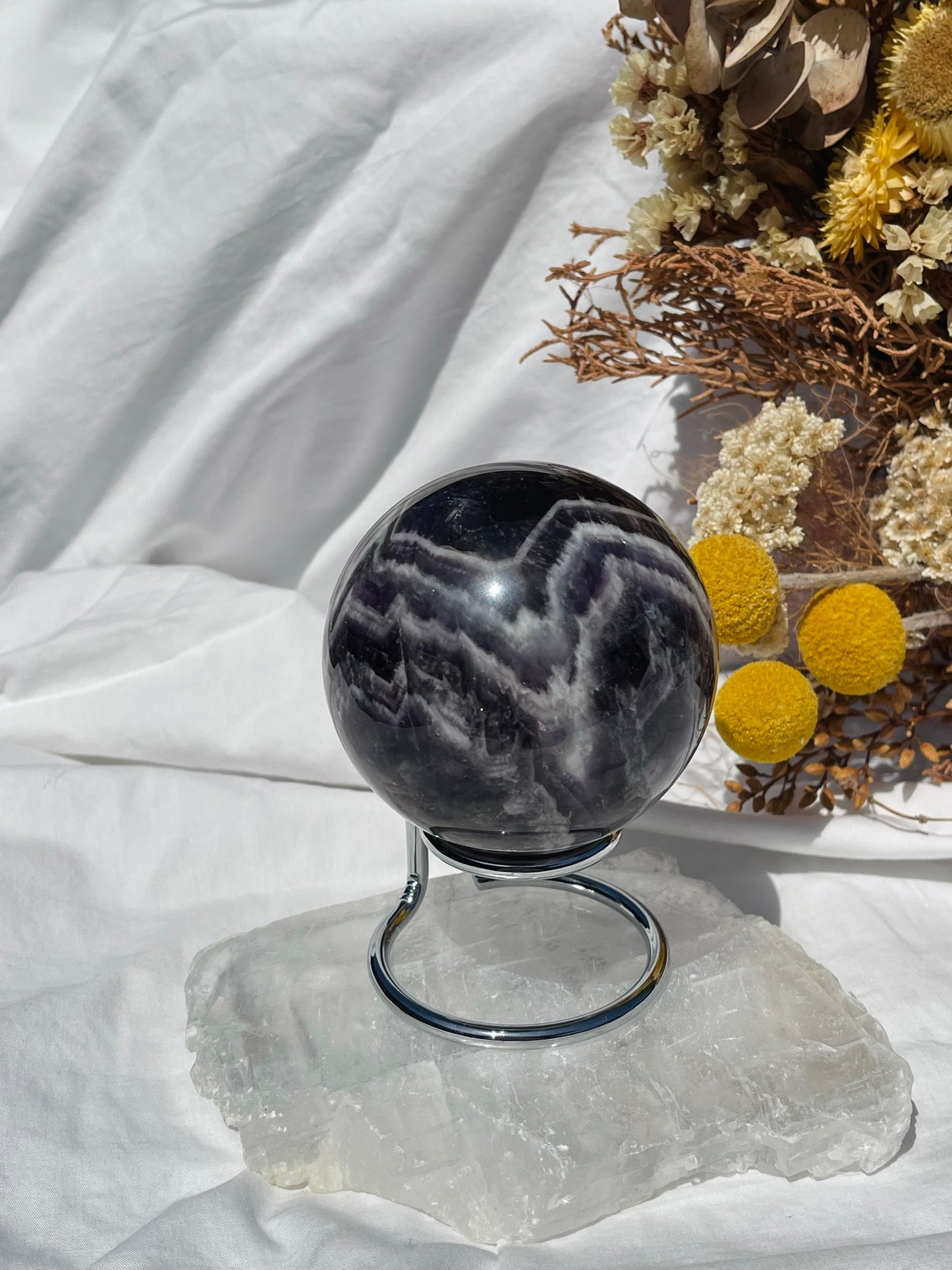 Chevron Amethyst Sphere