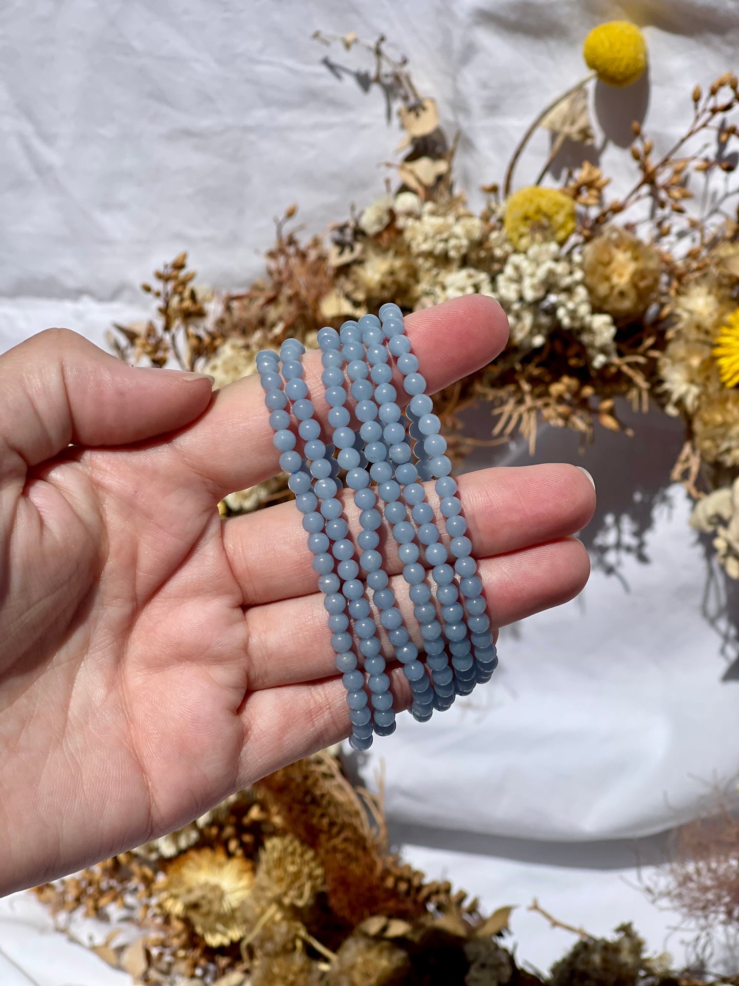 Angelite Bracelet | Small Bead