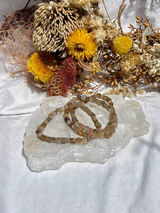 Black Moonstone Cube Bracelet