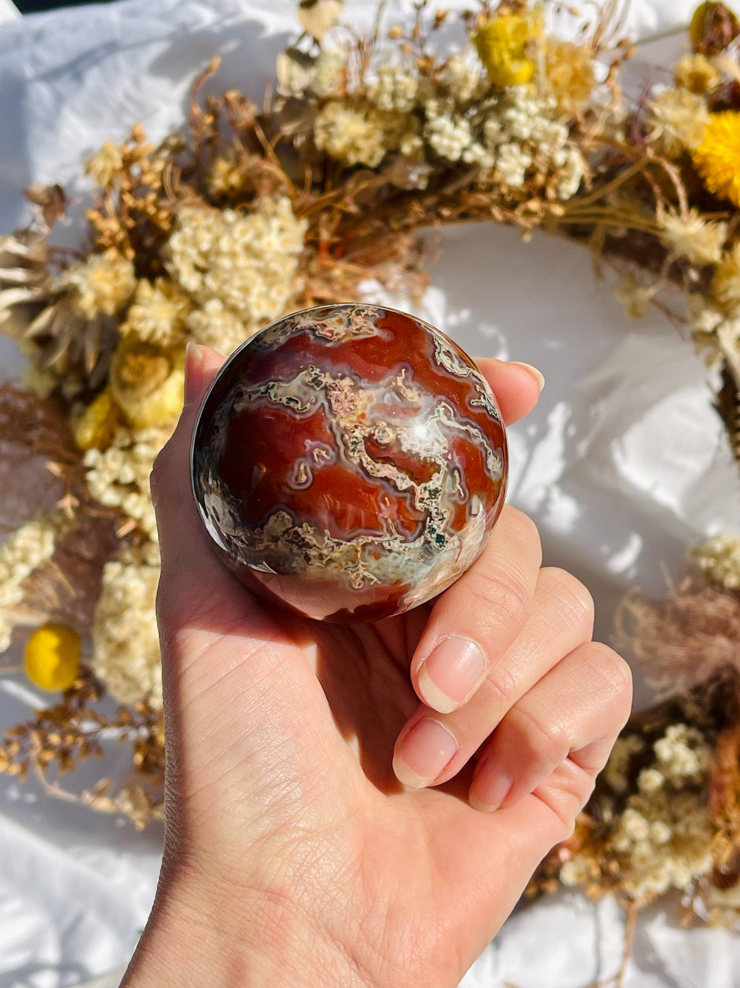Red Moss Agate Sphere #2