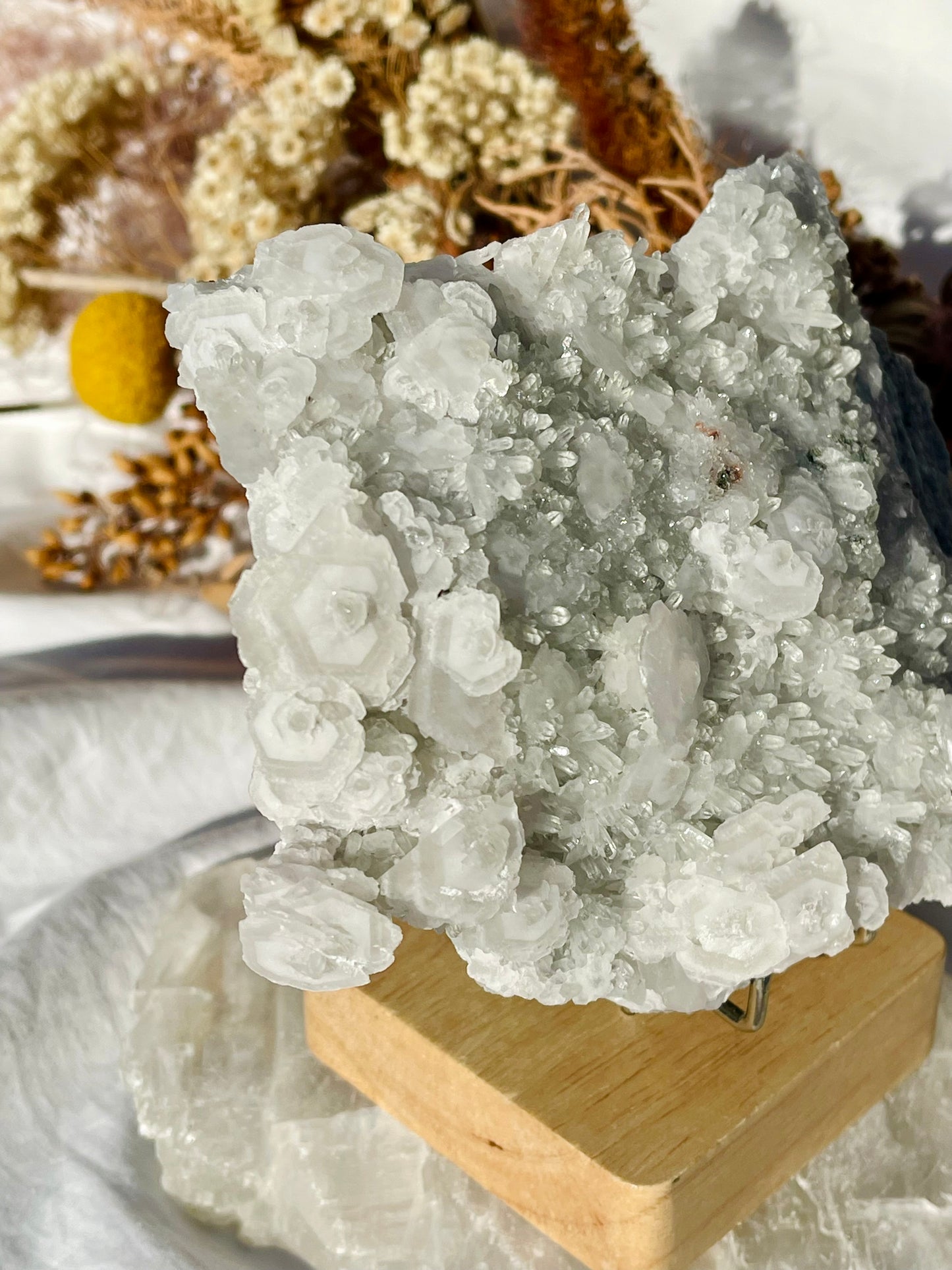 Pagoda Calcite With Quartz Cluster