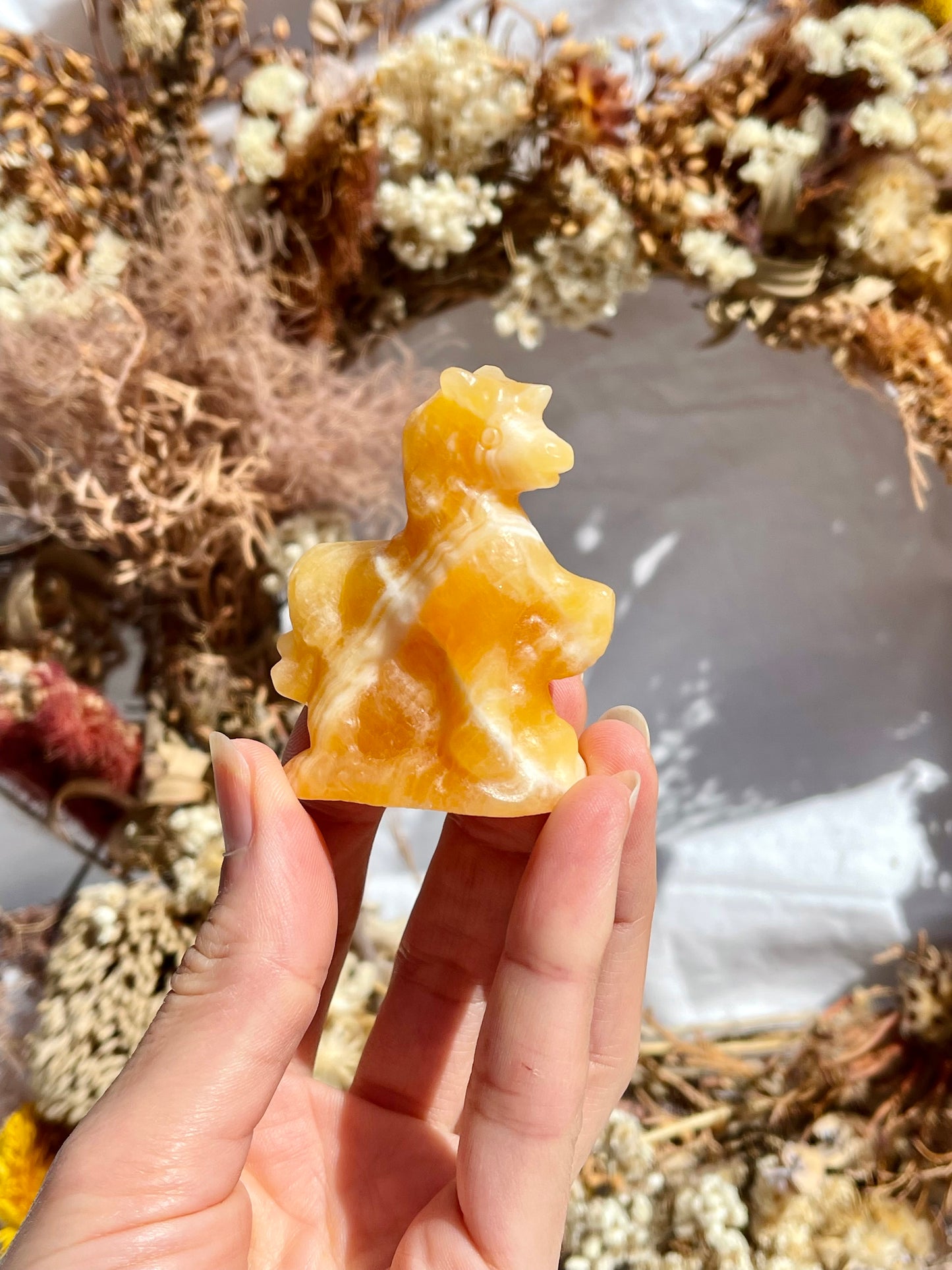 Orange Calcite Horse