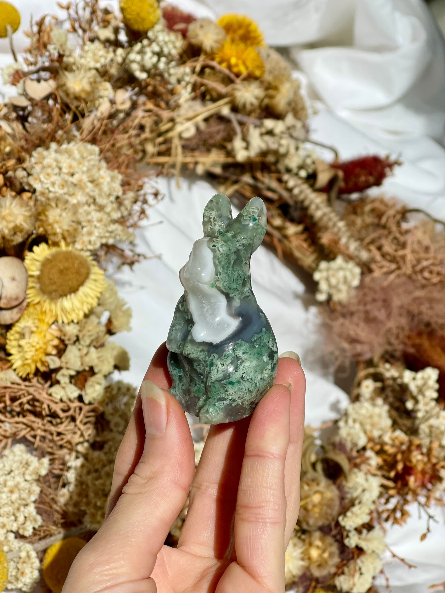 Moss Agate Bunny