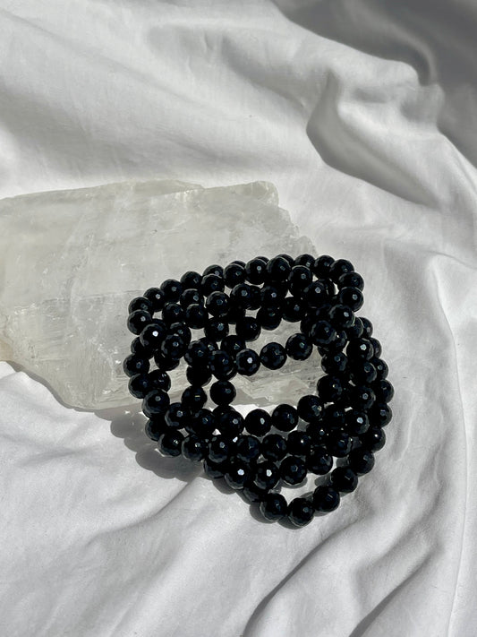 Black Obsidian Facet Bracelet