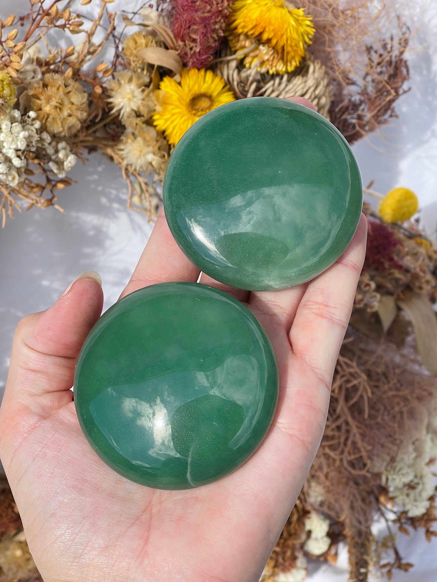 Green Aventurine Button