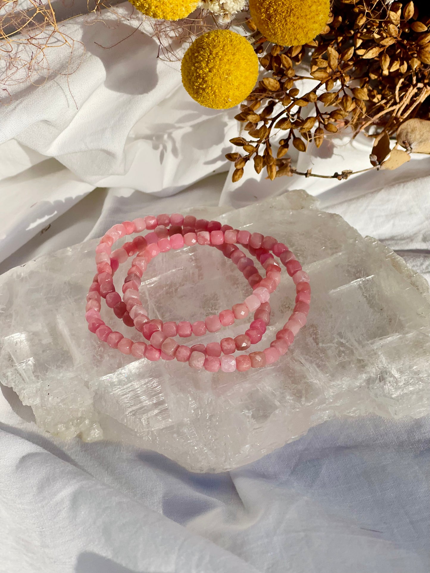 Pink Opal Facet Bracelet