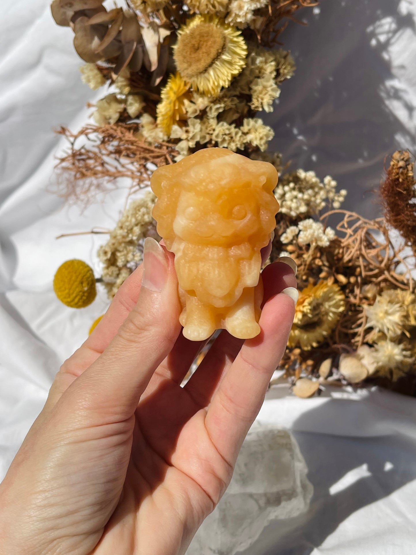 Orange Calcite Baby Lion