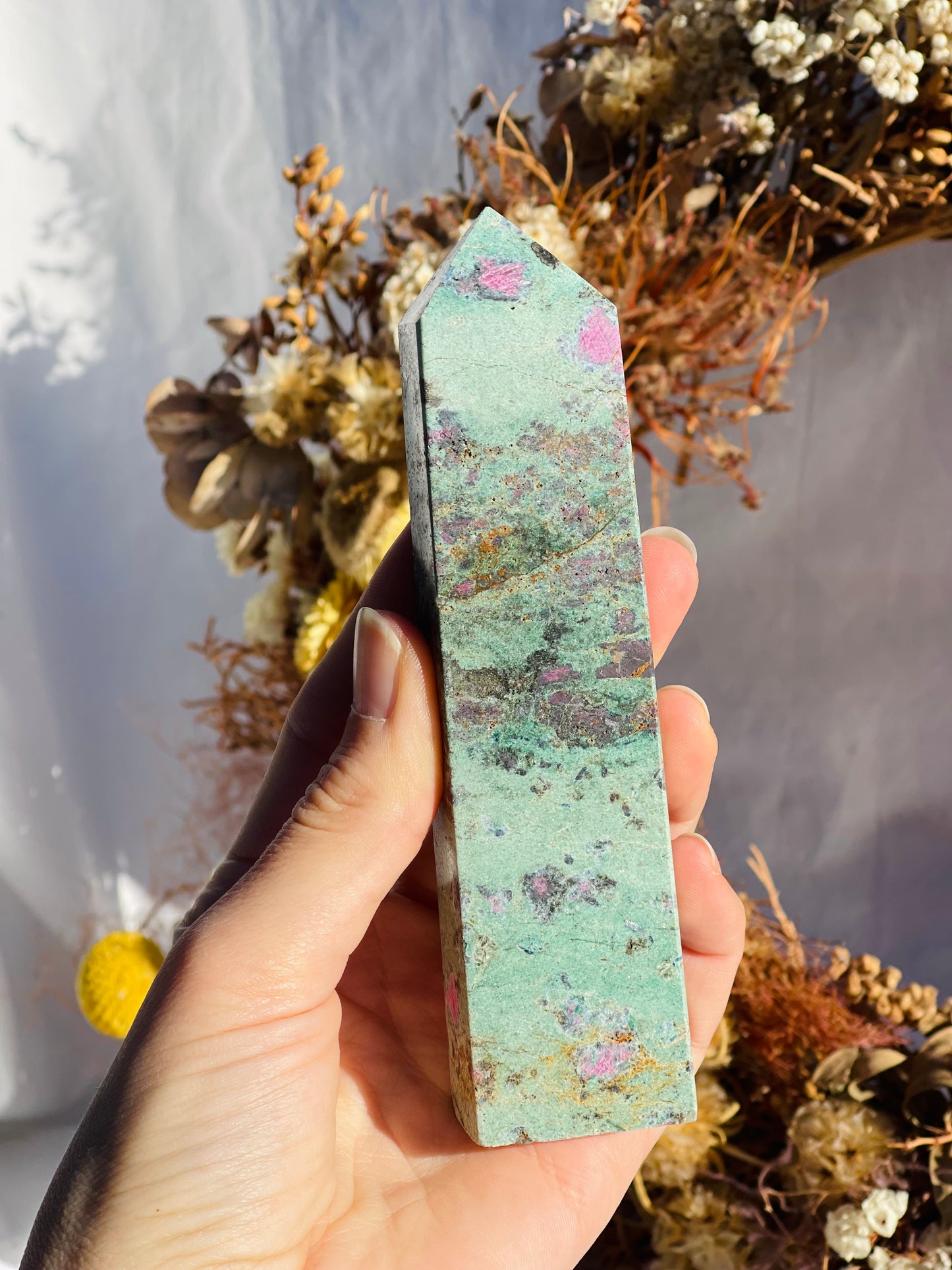 Ruby Fuchsite Point #1