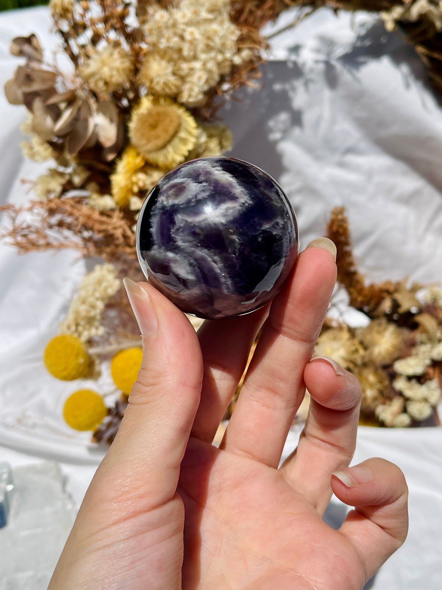 Chevron Amethyst Sphere