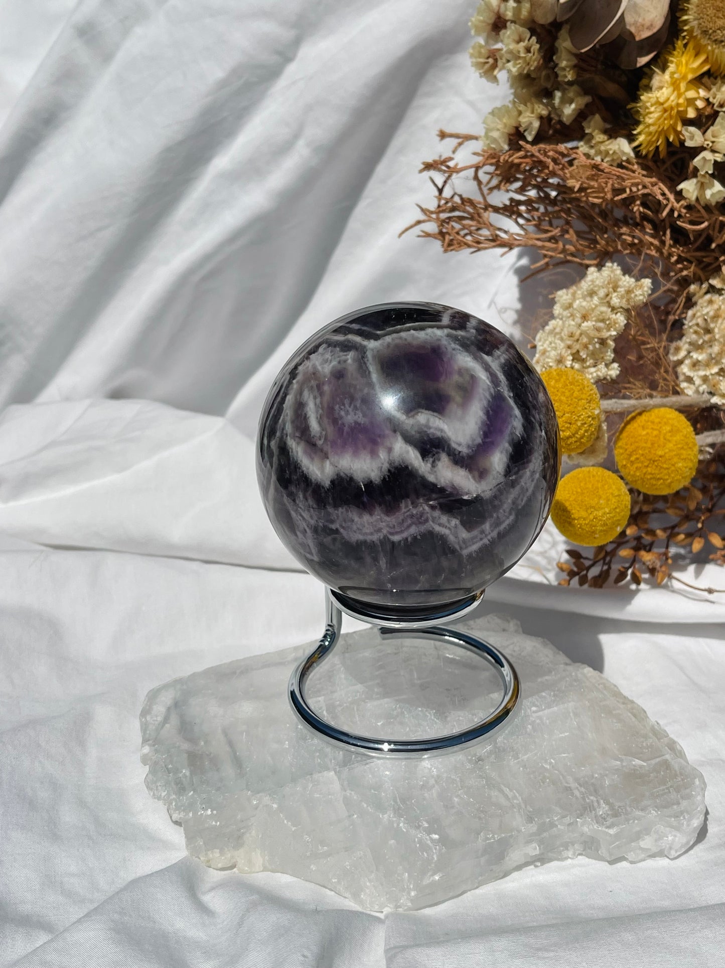 Chevron Amethyst Sphere