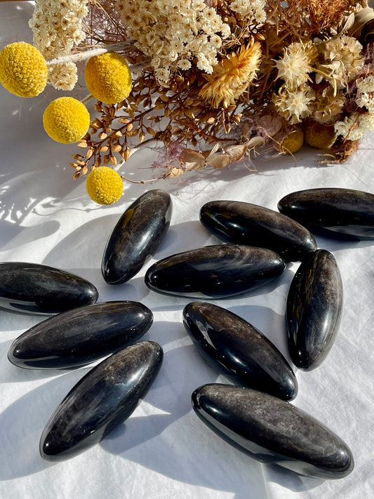 Silver Sheen Obsidian Palmstone