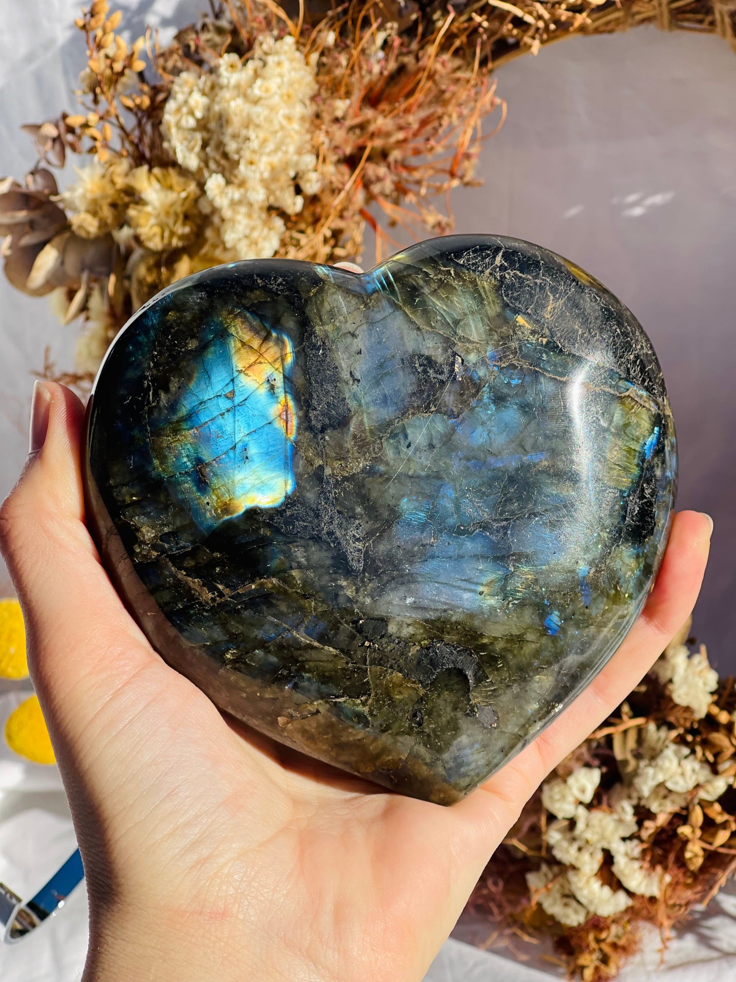 Labradorite Heart