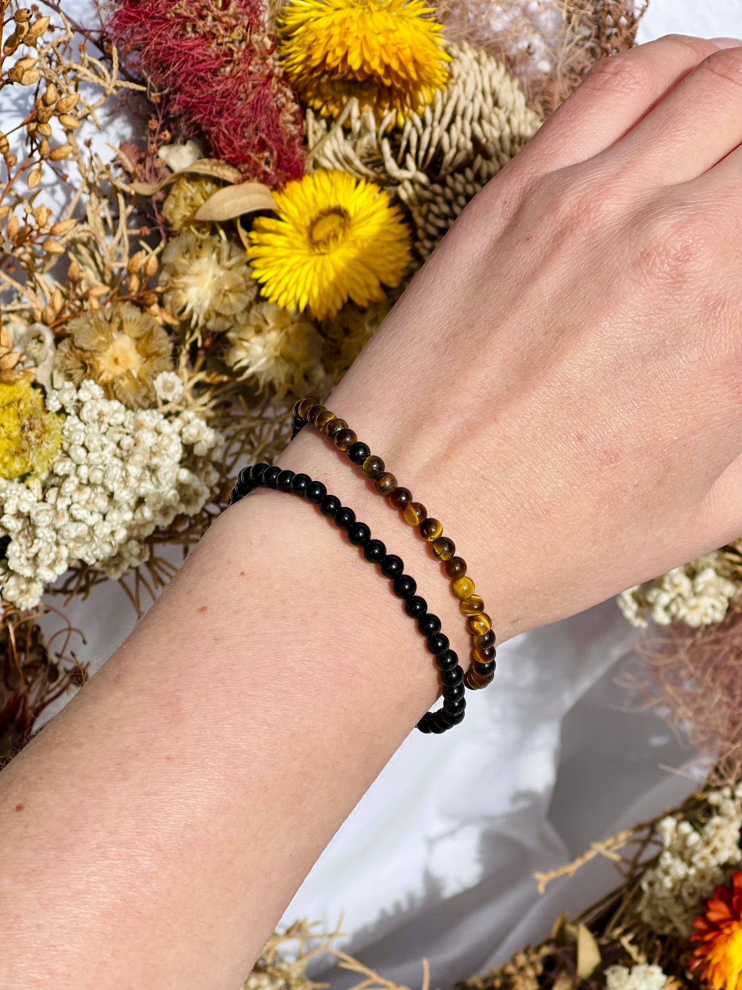 Bracelet Set | Obsidian & Tiger Eye