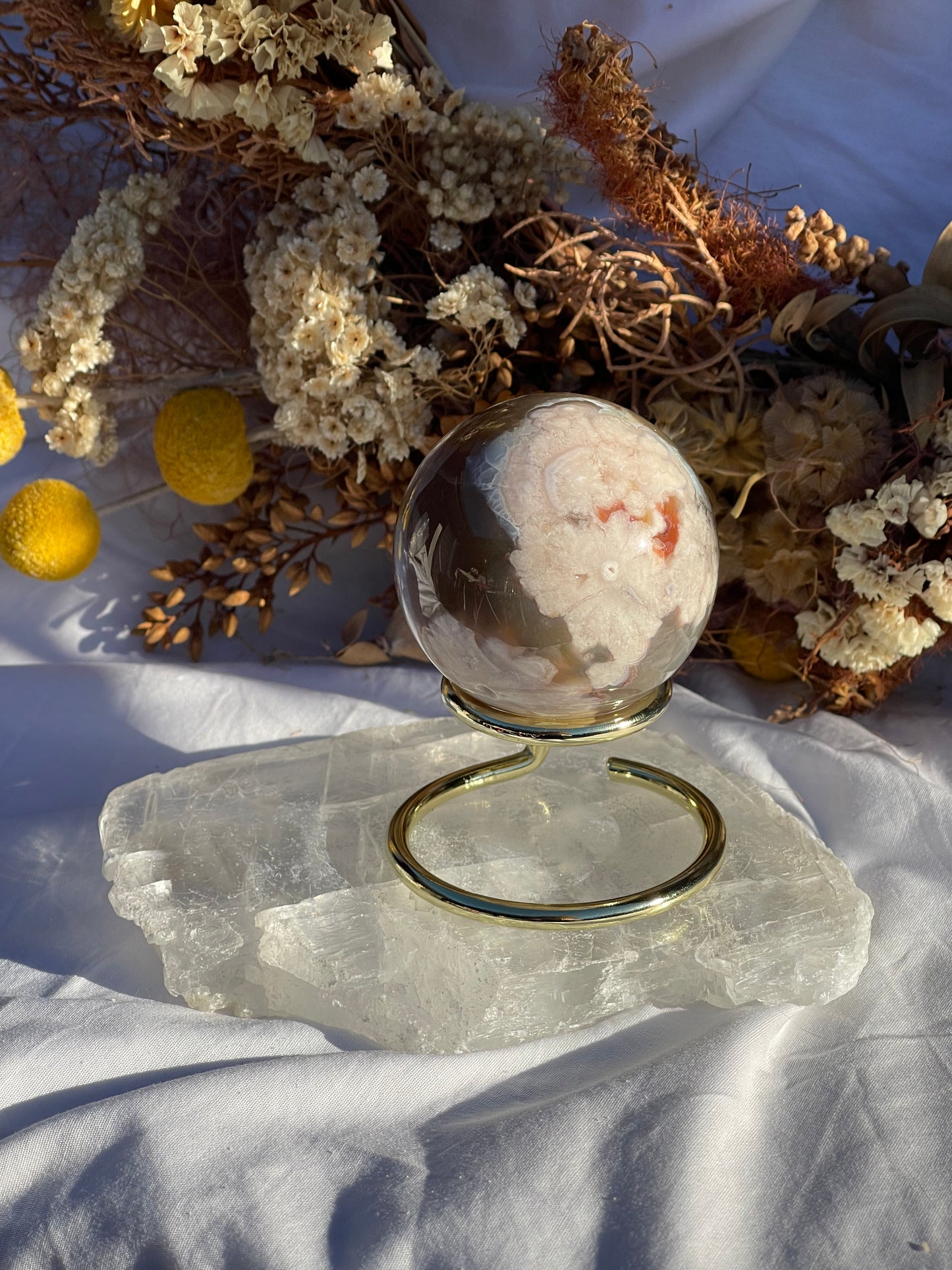 Green Flower Agate Sphere #1
