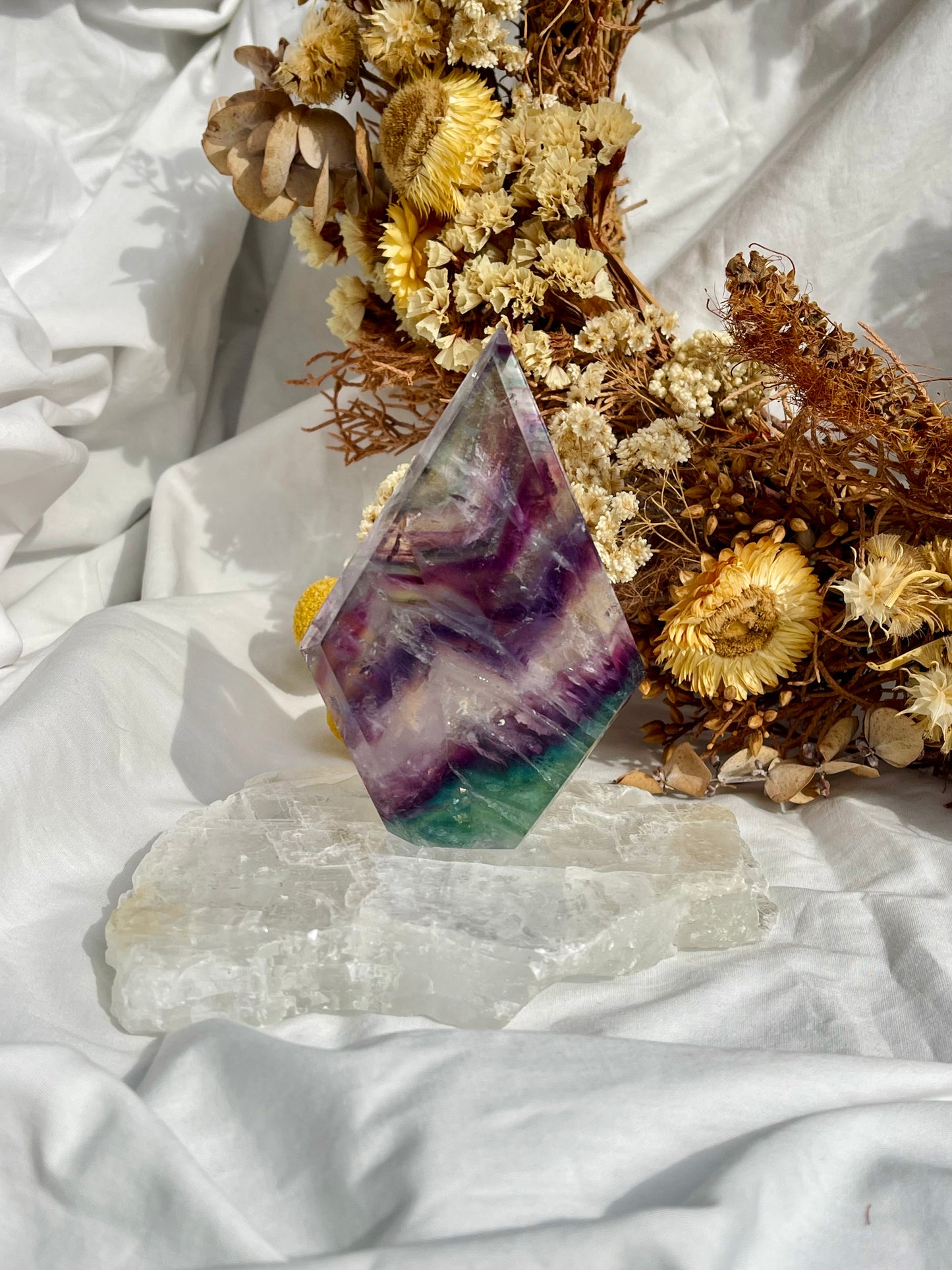 Rainbow Fluorite Diamond Point #2