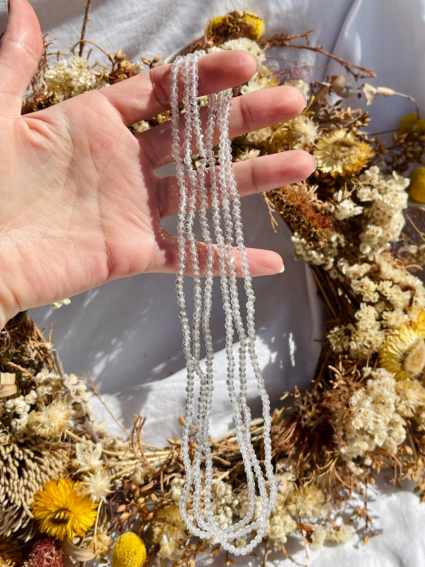 Clear Quartz Facet Wrap Bracelet