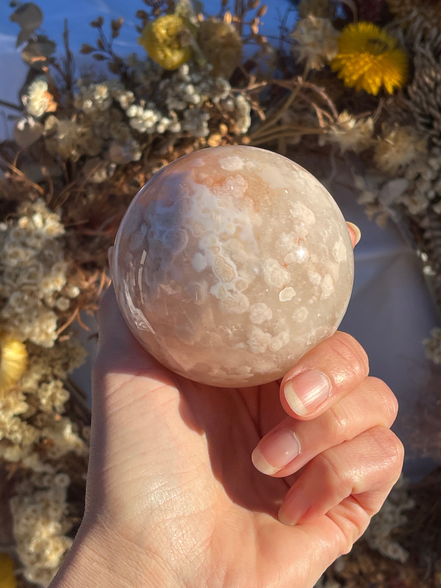 Flower Agate Sphere