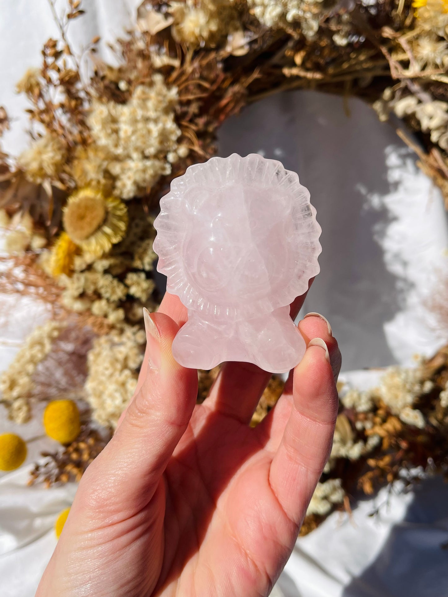 Rose Quartz Sun Lion