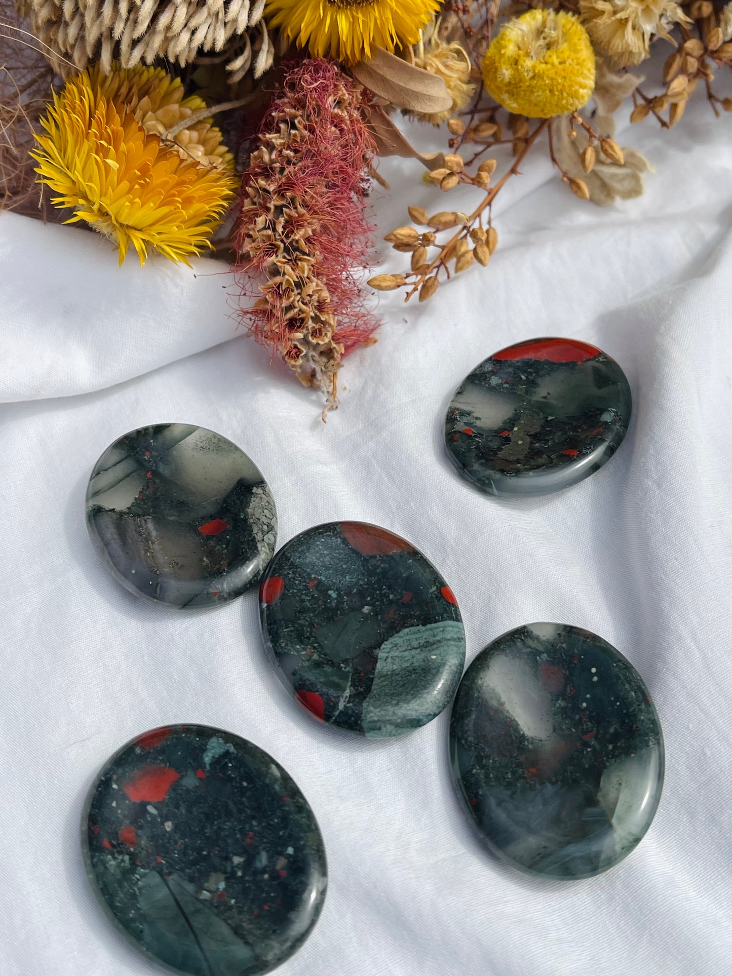 African Bloodstone Worry Stone