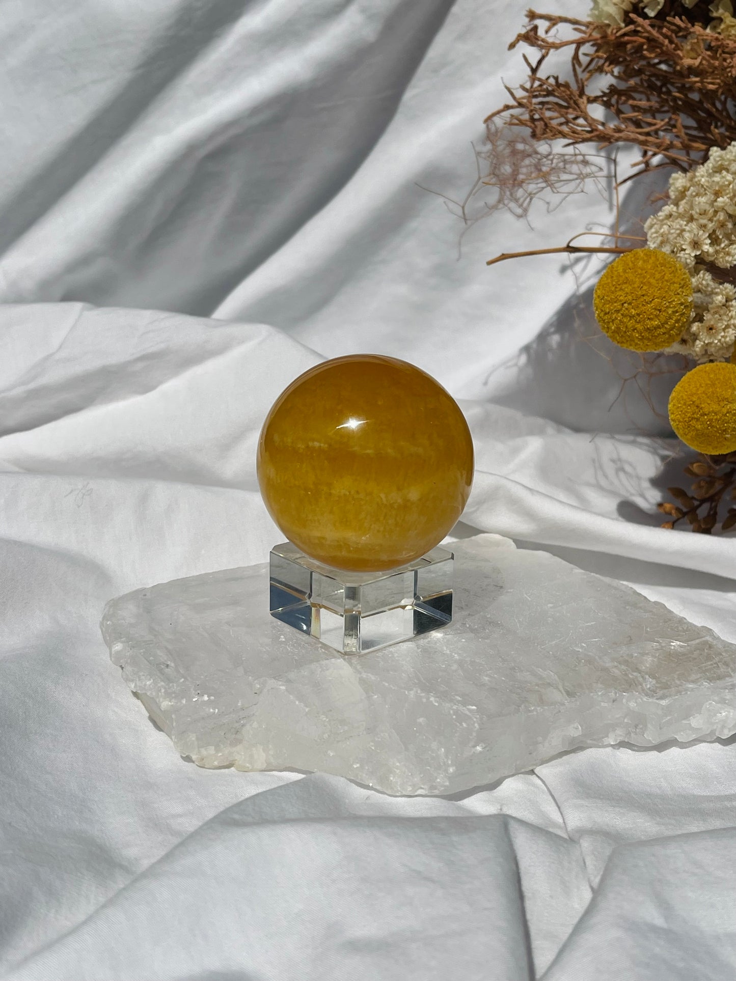 Yellow Fluorite Sphere