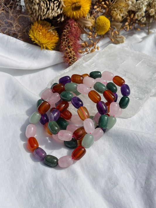 Amethyst | Carnelian | Green Aventurine | Rose Quartz | Mixed Bracelet