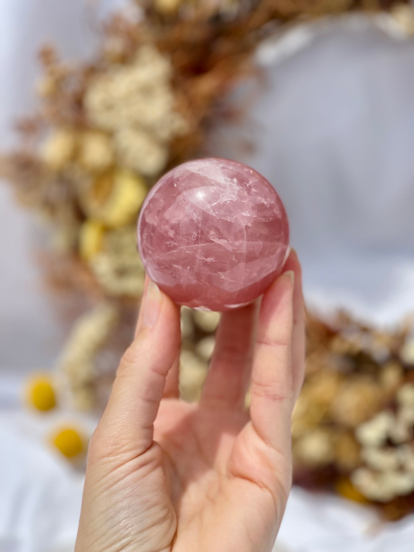 Star Rose Quartz Sphere