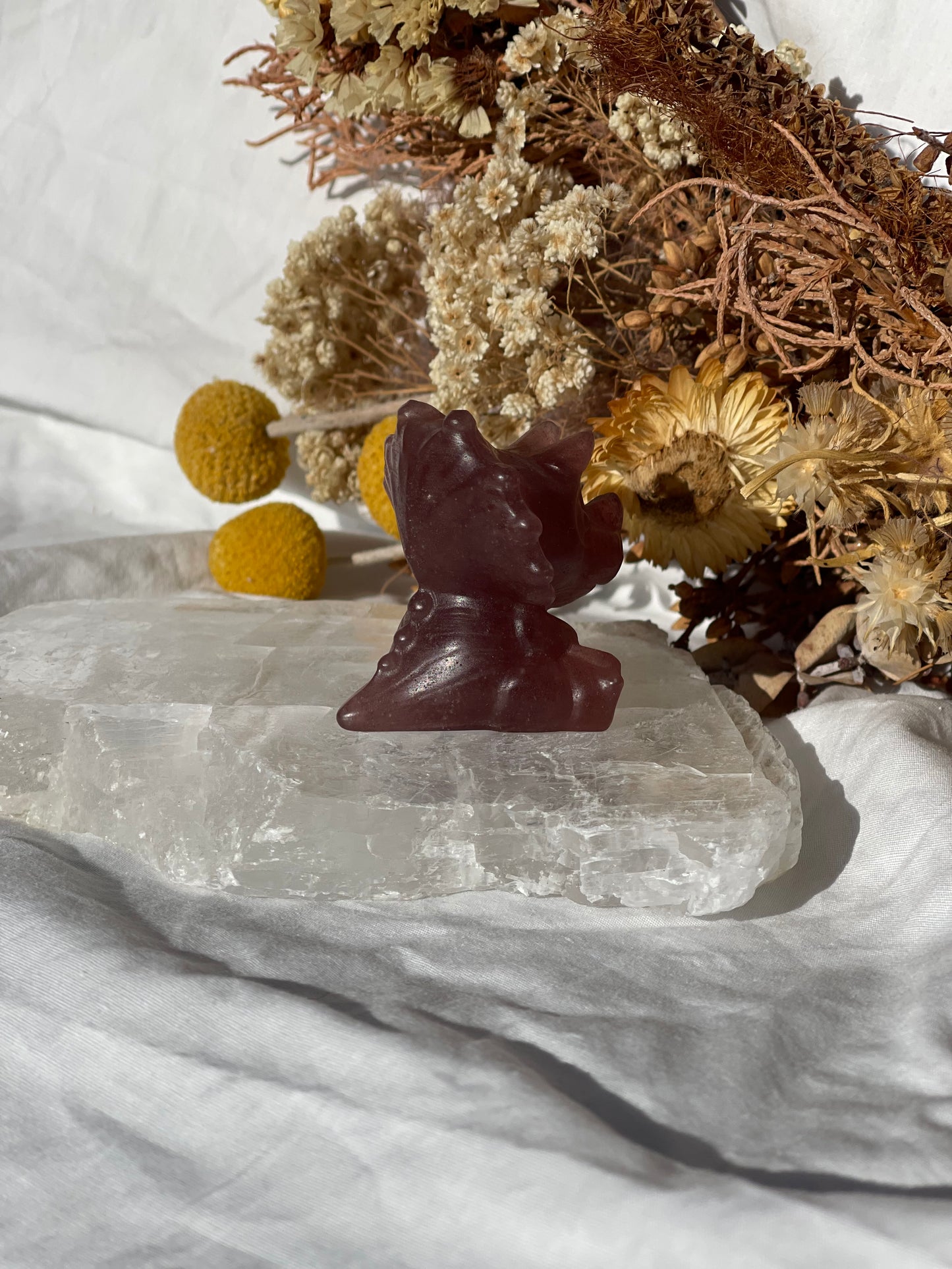 Strawberry Quartz baby Triceratops