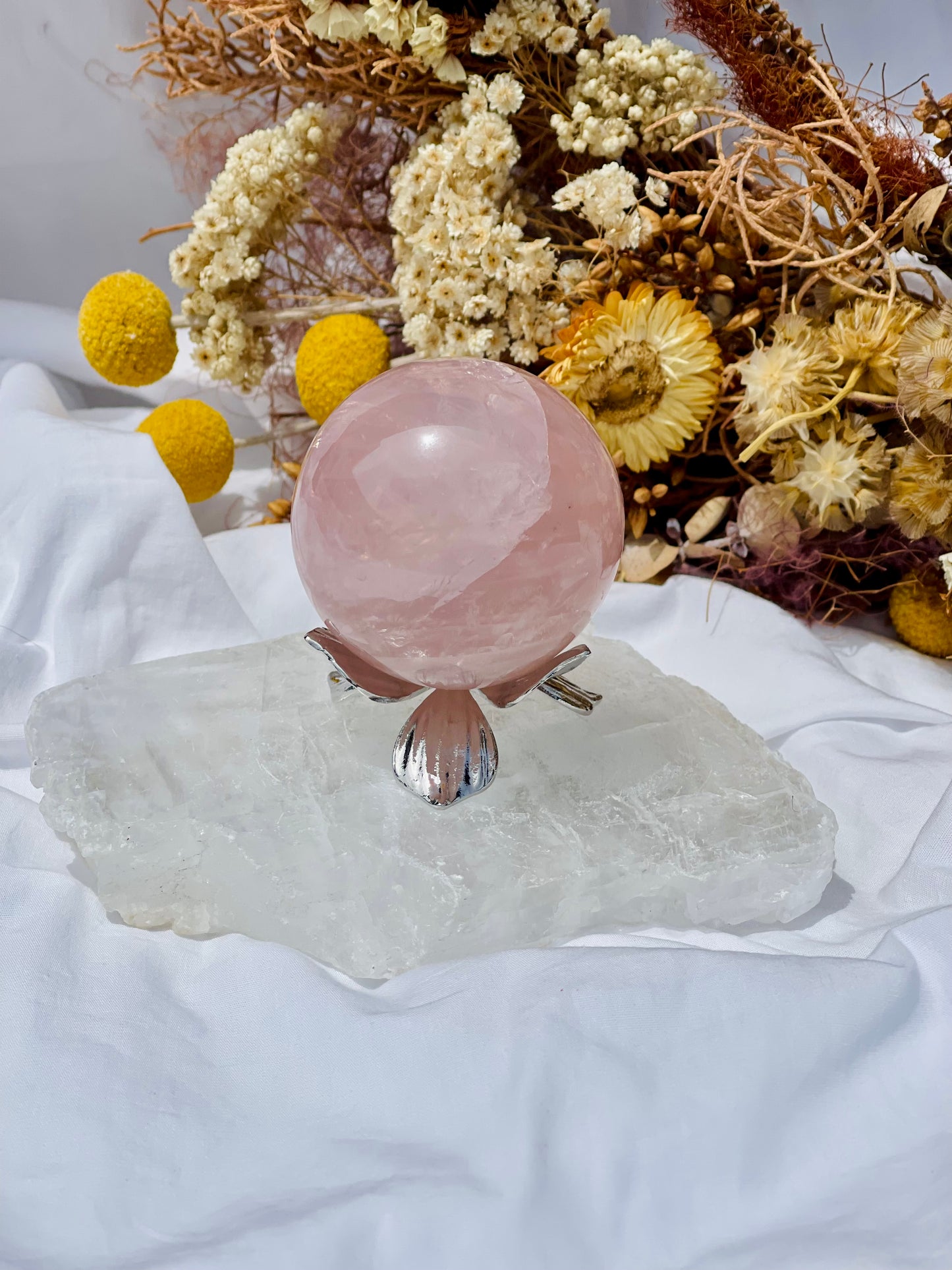 Star Rose Quartz Sphere